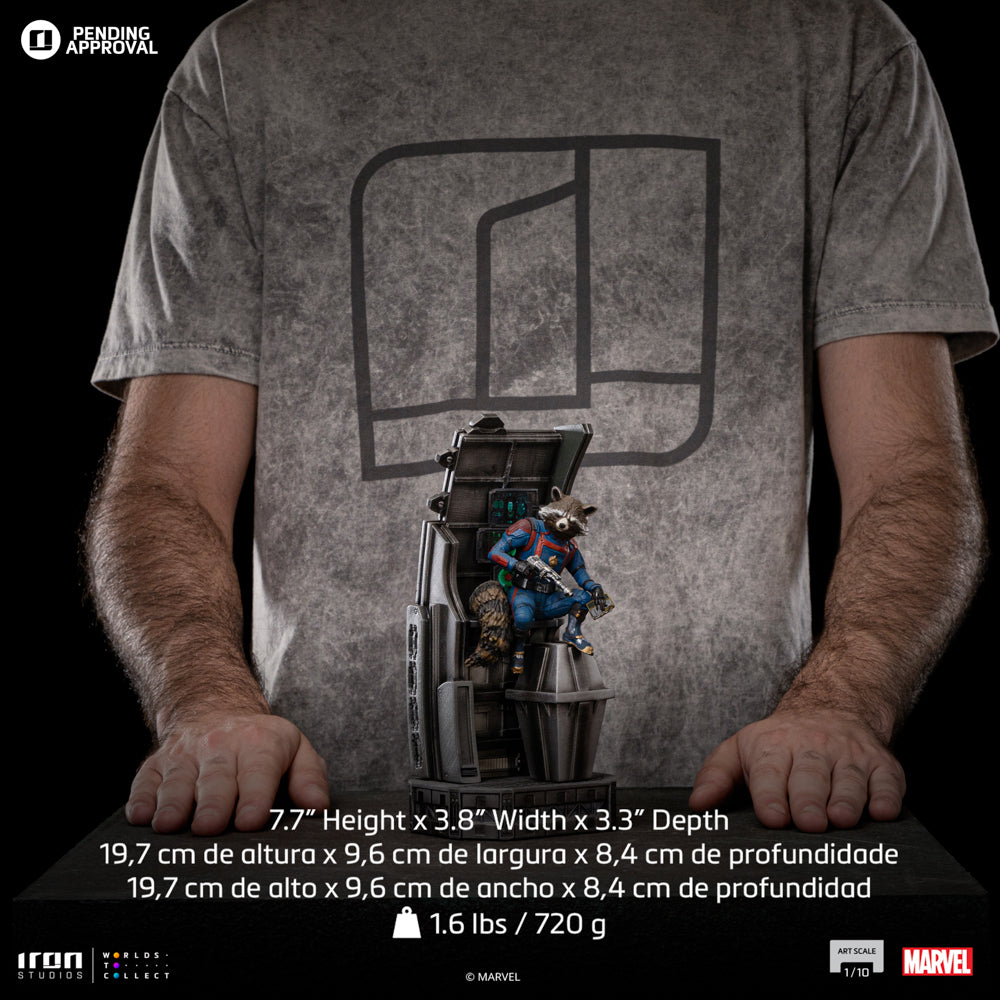 Estátua Rocket Raccoon - Guardiões da Galaxia 3 - Art Scale 1/10 - Iron Studios