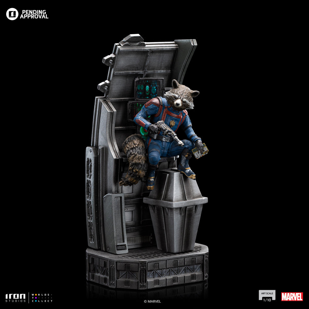 Estátua Rocket Raccoon - Guardiões da Galaxia 3 - Art Scale 1/10 - Iron Studios