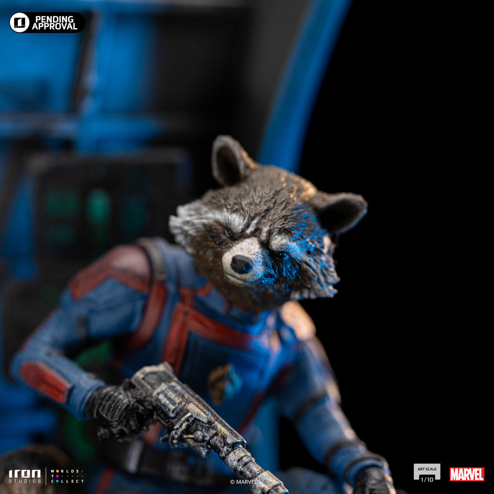 Estátua Rocket Raccoon - Guardiões da Galaxia 3 - Art Scale 1/10 - Iron Studios
