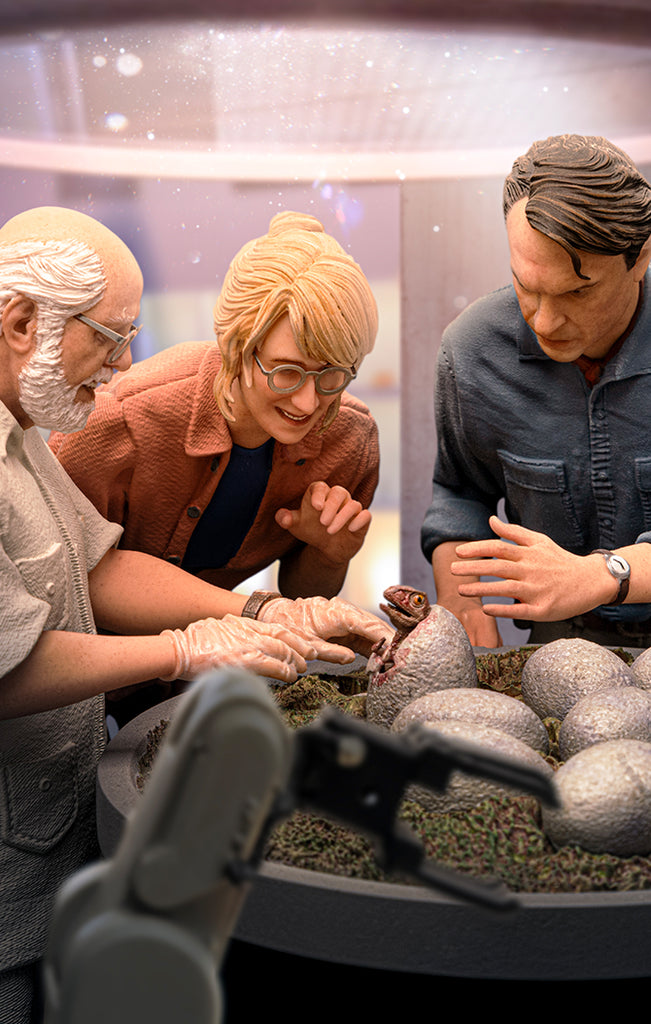 Estátua Dino Hatching Deluxe - Jurassic Park - Art Scale 1/10 - Iron Studios
