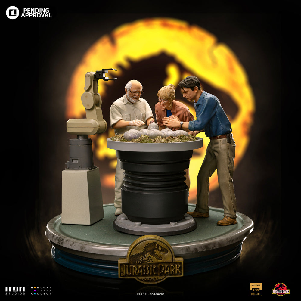 Estátua Dino Hatching Deluxe - Jurassic Park - Art Scale 1/10 - Iron Studios