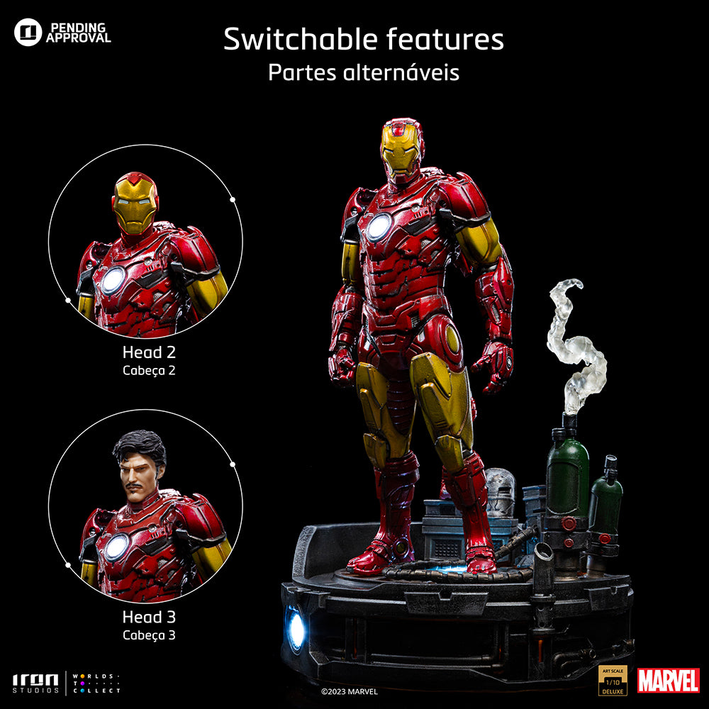 Estátua Iron Man Unleashed Deluxe - Marvel Comics - Art Scale 1/10 - Iron Studios