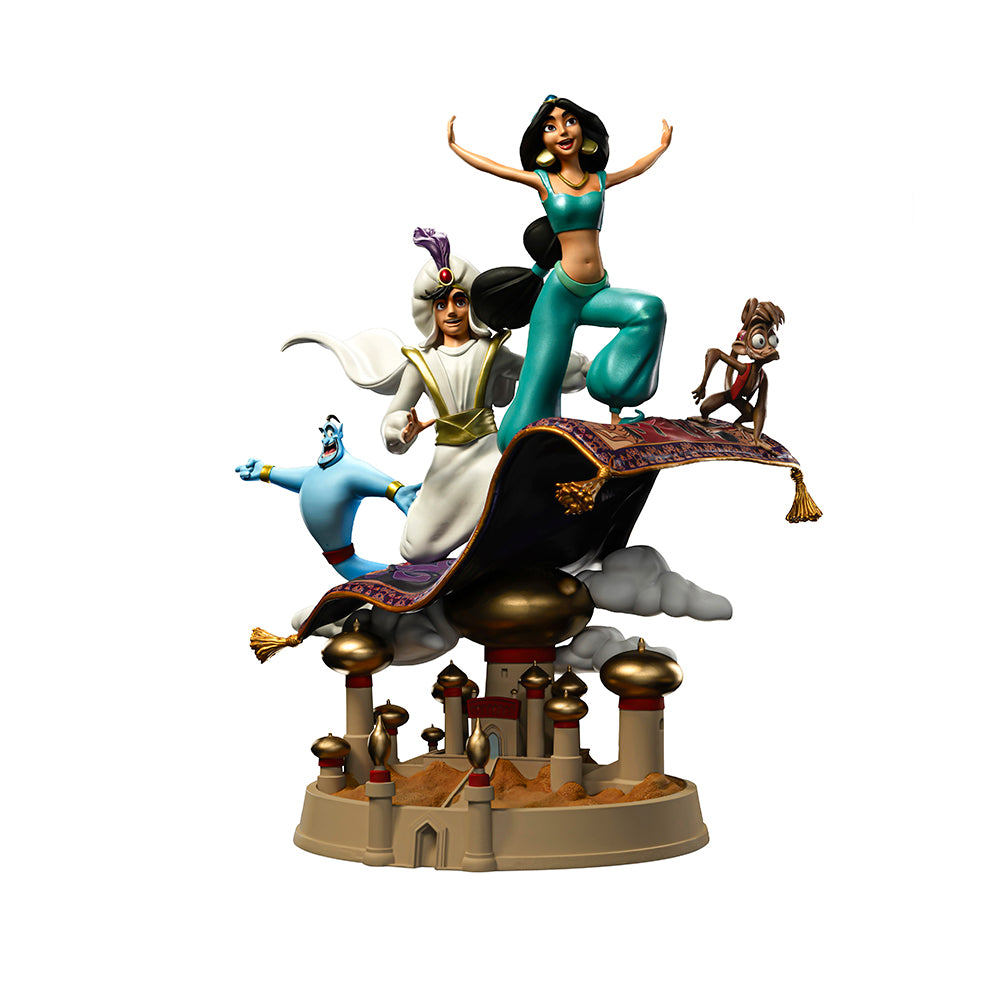 Estátua Aladdin and Jasmine Deluxe - Disney 100TH - Aladdin - Art Scale 1/10 - Iron Studios