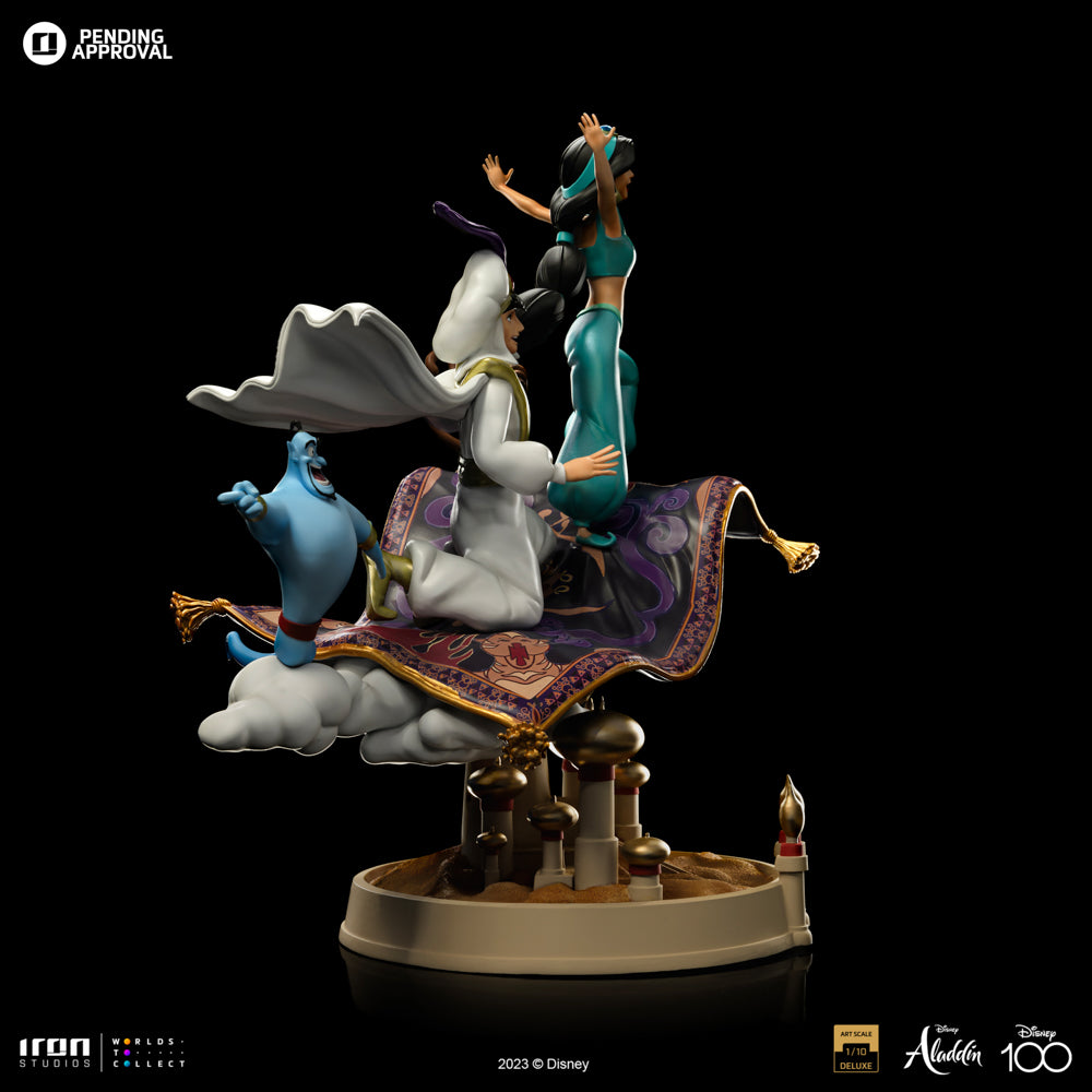 Estátua Aladdin and Jasmine Deluxe - Disney 100TH - Aladdin - Art Scale 1/10 - Iron Studios