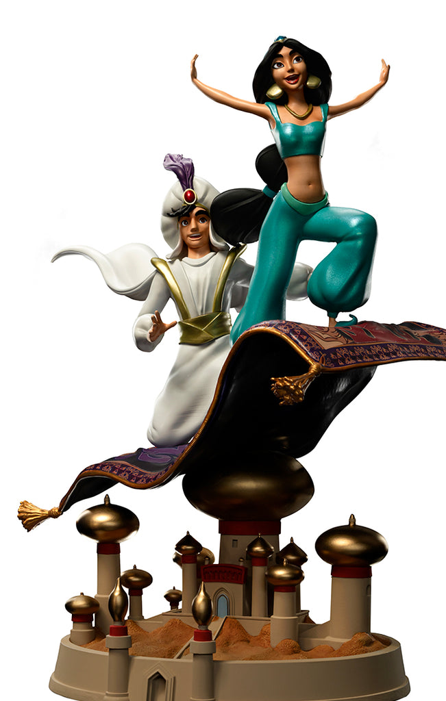 Estátua Aladdin and Jasmine - Disney 100TH - Aladdin - Art Scale 1/10 - Iron Studios