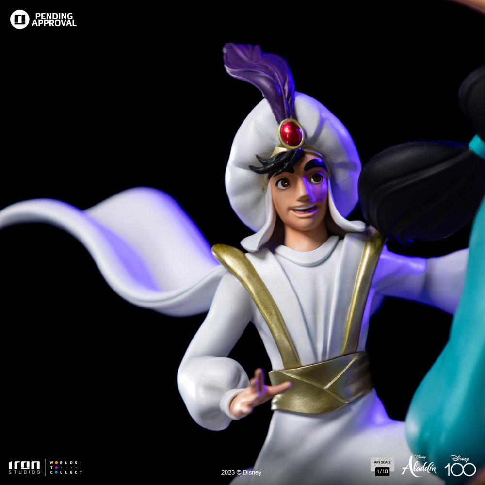 Estátua Aladdin and Jasmine - Disney 100TH - Aladdin - Art Scale 1/10 - Iron Studios