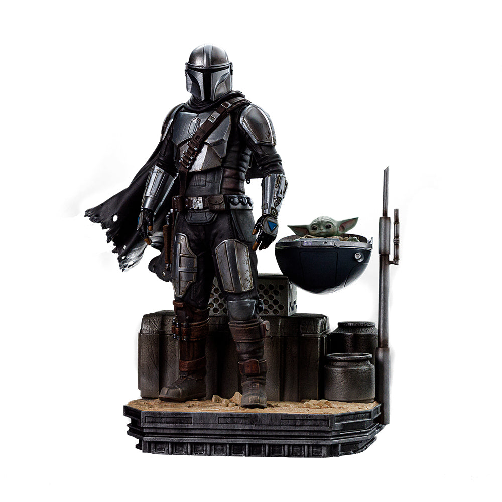 Estátua Din Djarin and Din Grogu - The Mandalorian - Art Scale 1