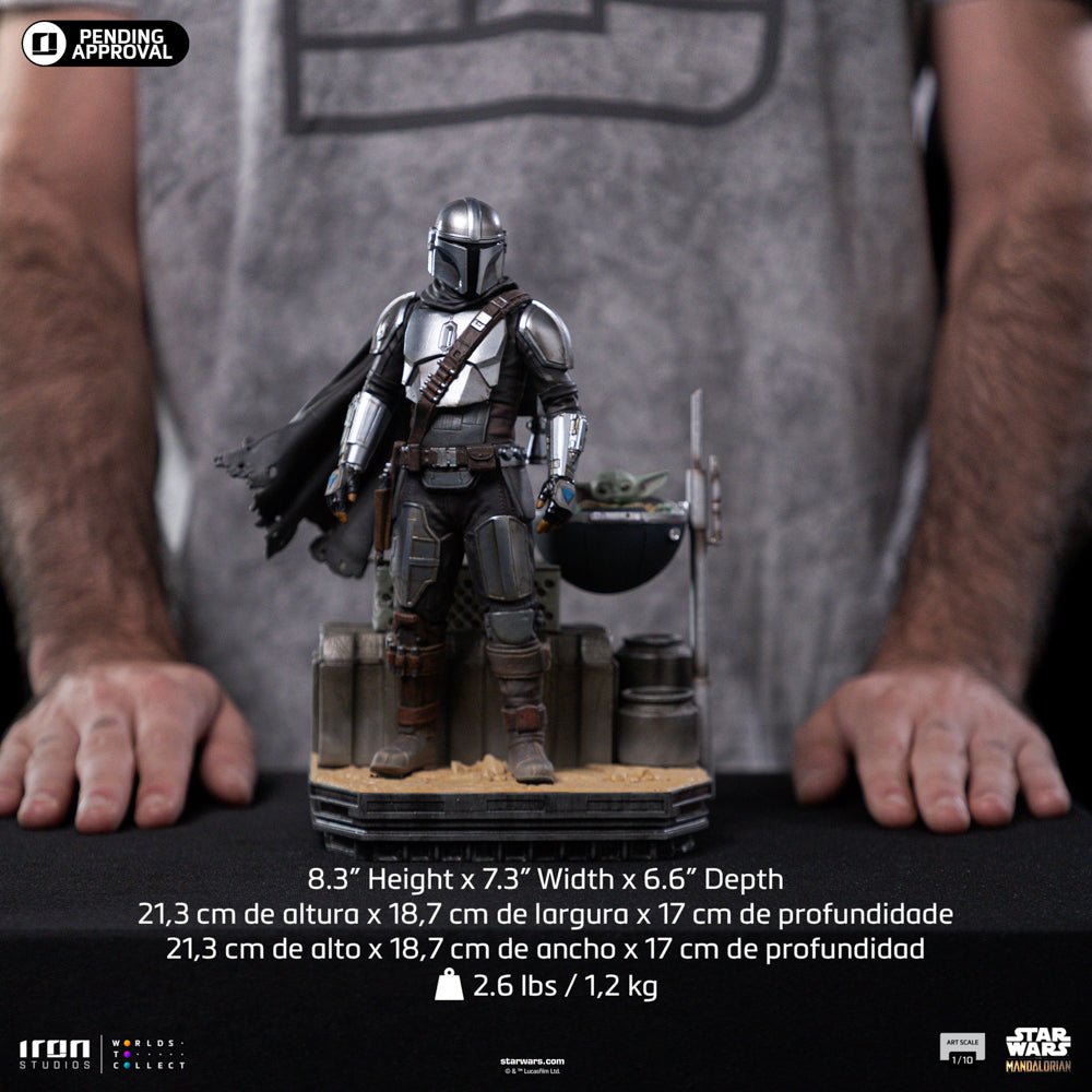 Estátua Din Djarin and Din Grogu - The Mandalorian - Art Scale 1/10 - Iron Studios