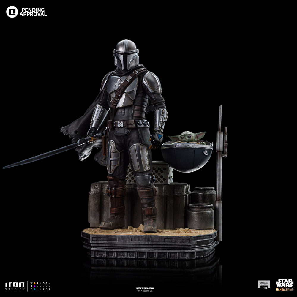 Estátua Din Djarin and Din Grogu - The Mandalorian - Art Scale 1/10 - Iron Studios