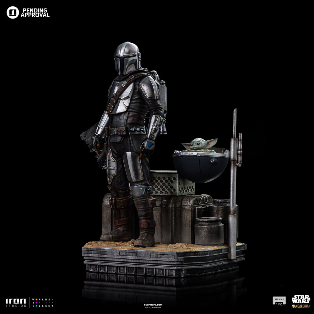 Estátua Din Djarin and Din Grogu - The Mandalorian - Art Scale 1/10 - Iron Studios