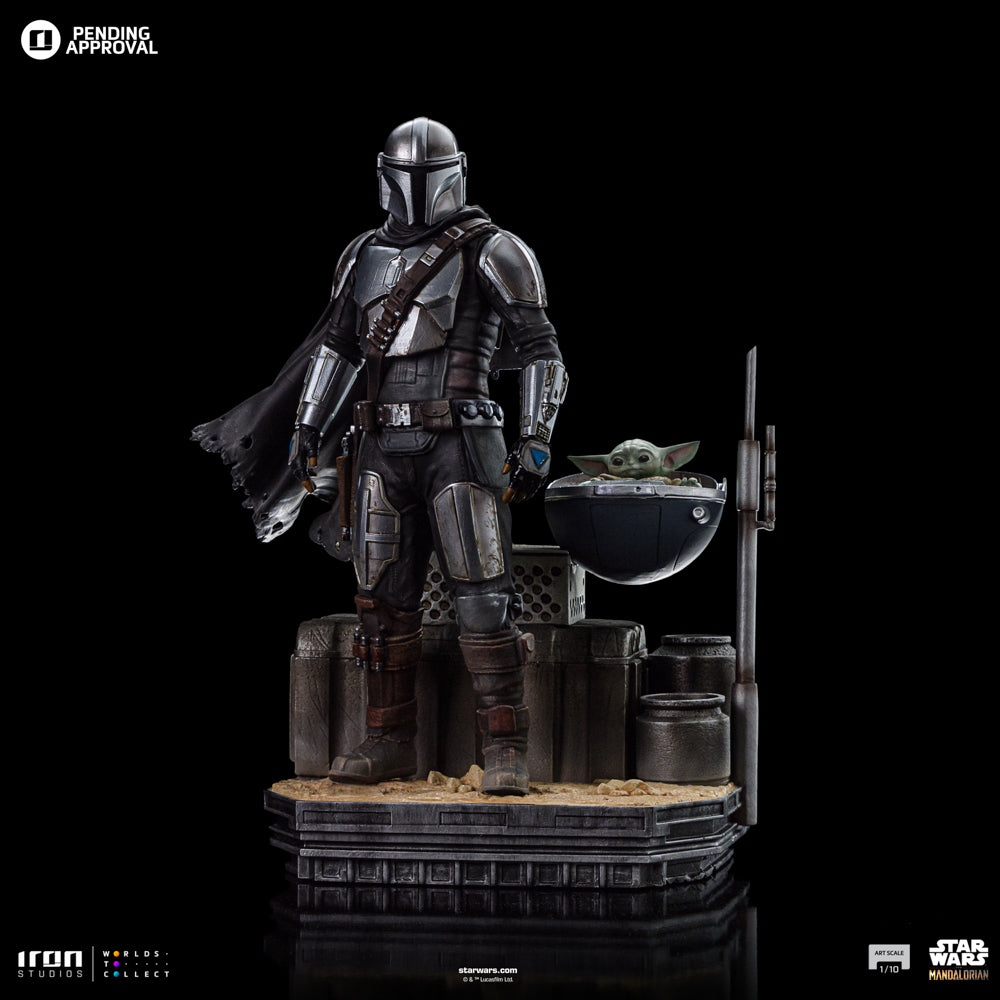 Estátua Din Djarin and Din Grogu - The Mandalorian - Art Scale 1/10 - Iron Studios