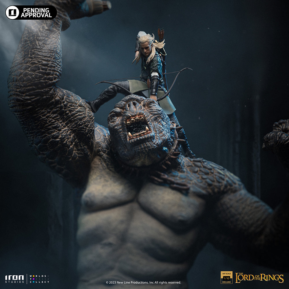 Estátua Legolas Vs Cave Troll - The Lord of the Rings - Art Scale 1/10 - Iron Studios