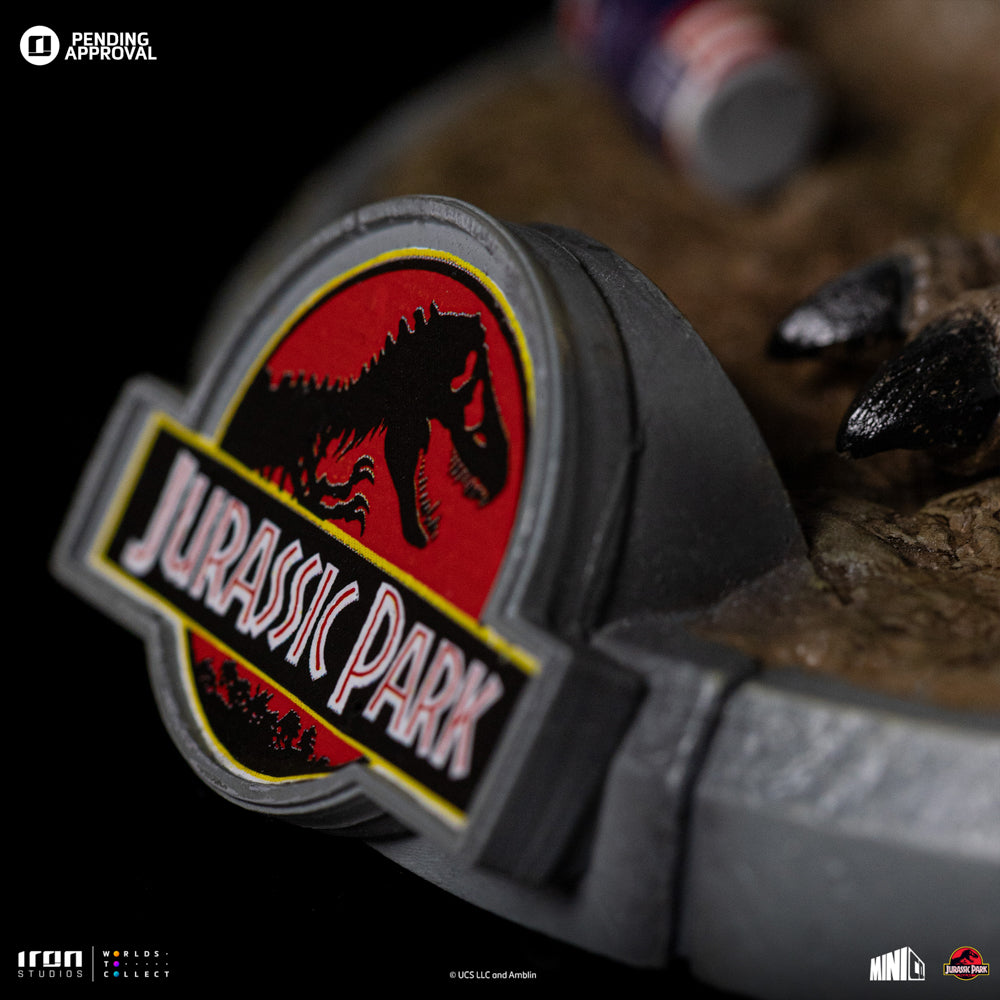 Estátua Dilofossauro - Jurassic Park - MiniCo - Iron Studios