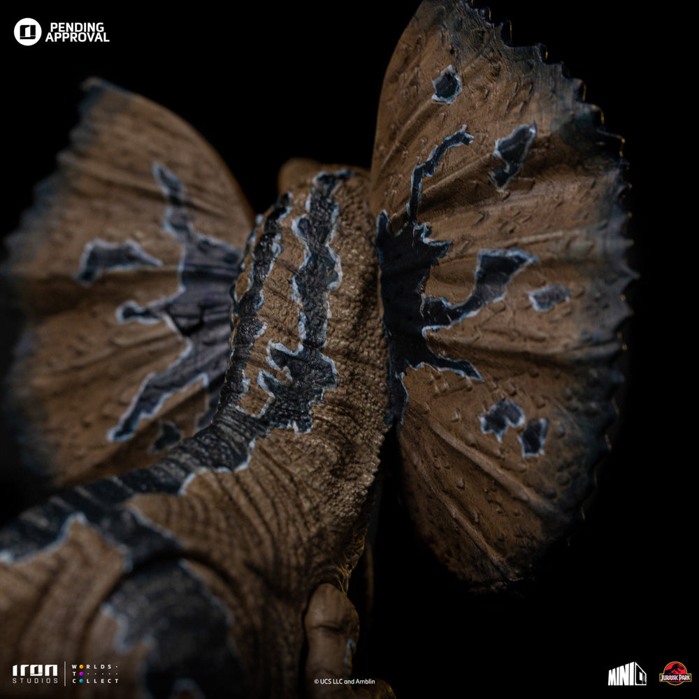 Estátua Dilofossauro - Jurassic Park - MiniCo - Iron Studios