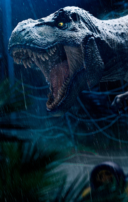 Estátua T-Rex Attack - Jurassic Park - Icons - Iron Studios