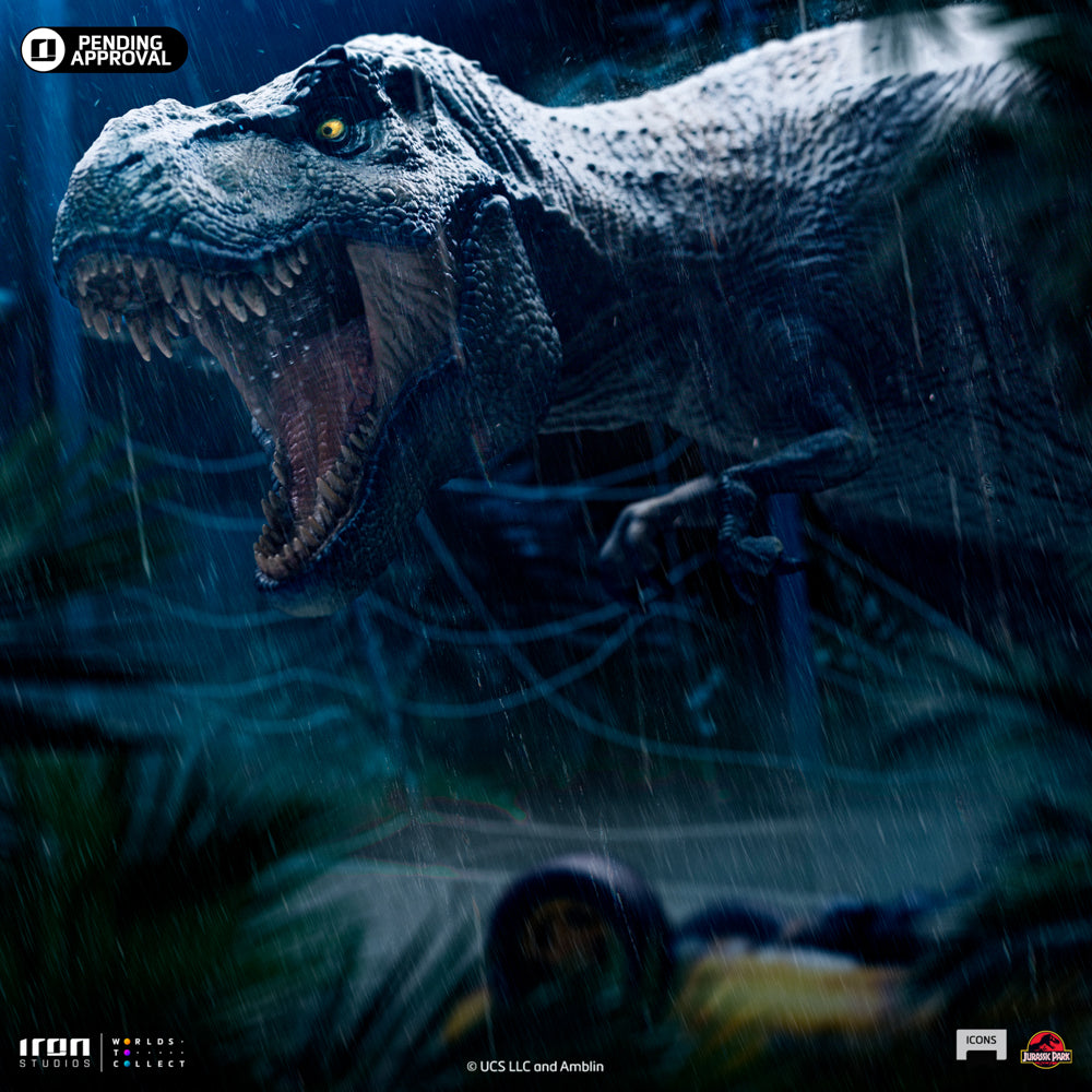 Estátua T-Rex Attack - Jurassic Park - Icons - Iron Studios