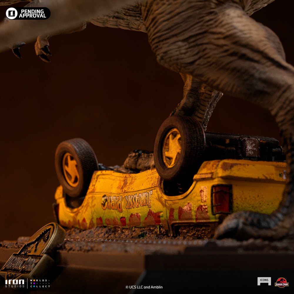 Estátua T-Rex Attack - Jurassic Park - Icons - Iron Studios