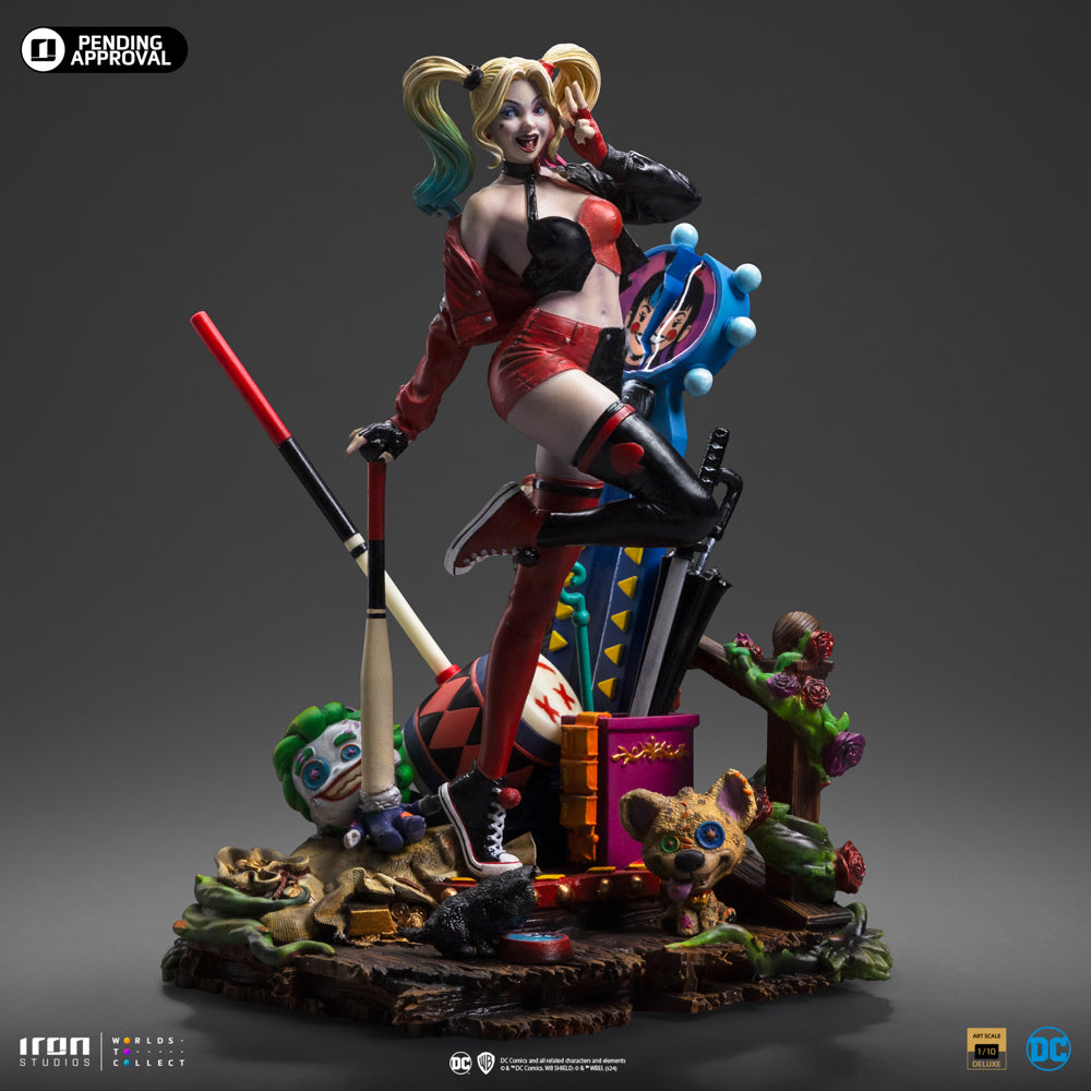Estátua Arlequina Deluxe Gotham City Sirens - DC Comics - Art Scale 1/10 - Iron Studios