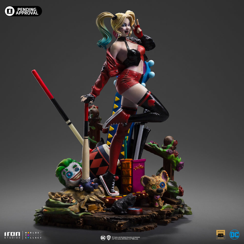 Estátua Arlequina Deluxe Gotham City Sirens - DC Comics - Art Scale 1/10 - Iron Studios