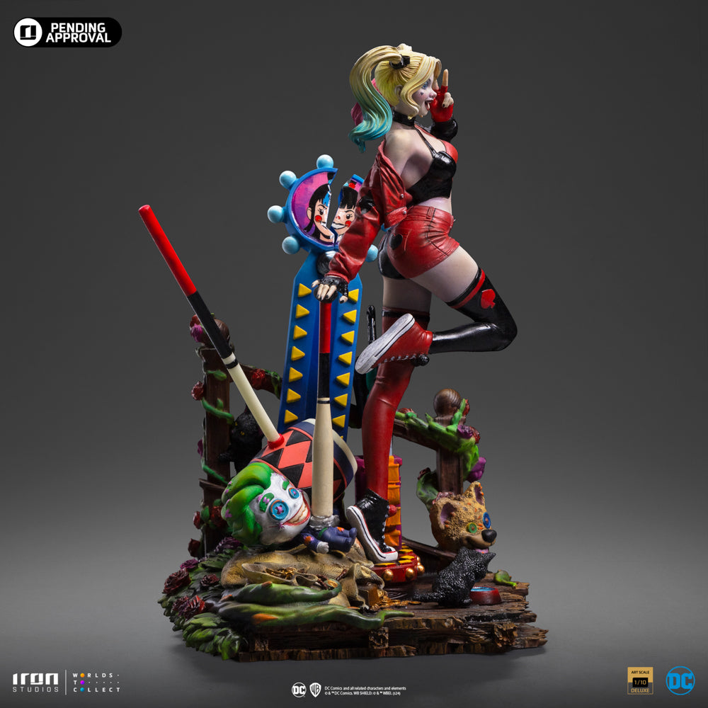 Estátua Arlequina Deluxe Gotham City Sirens - DC Comics - Art Scale 1/10 - Iron Studios