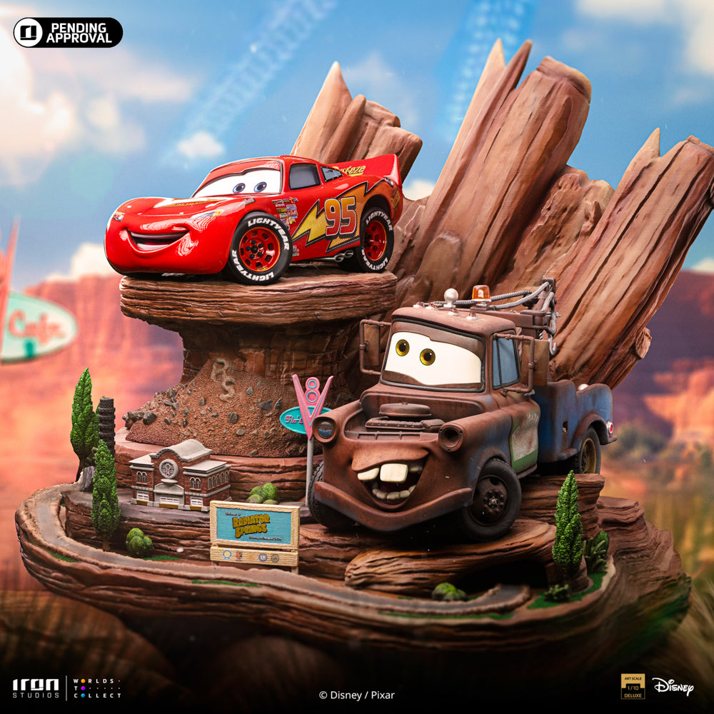 Estátua Relâmpago Mcqueen & Mate Deluxe - Carros - Art Scale 1/10 Iron Studios