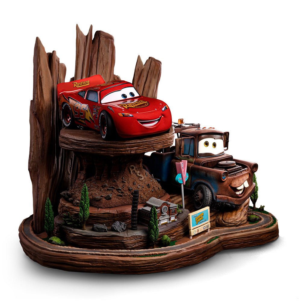 Estátua Relâmpago Mcqueen & Mate Deluxe - Carros - Art Scale 1/10 Iron Studios