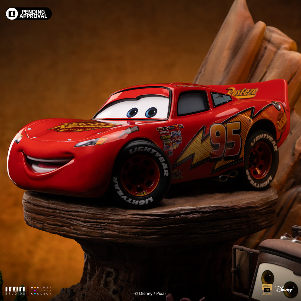 Estátua Relâmpago Mcqueen & Mate Deluxe - Carros - Art Scale 1/10 Iron Studios