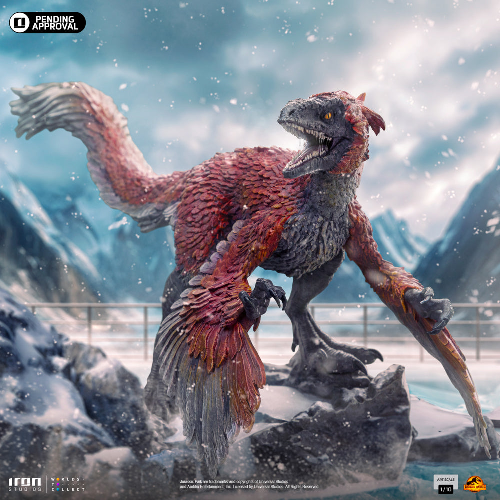 Estátua Pyroraptor - Jurassic World Dominion - Art Scale 1/10 - Iron Studios
