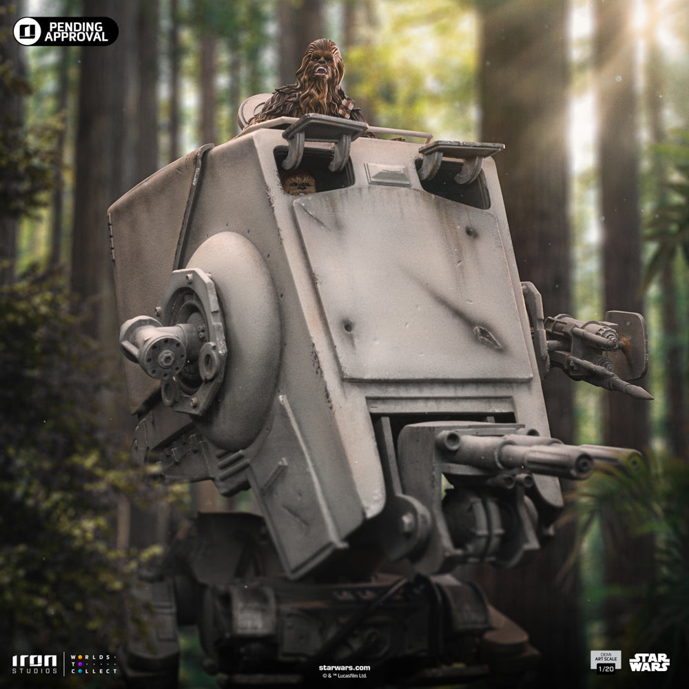 Estátua AT-ST and Chewbacca - Star Wars - Demi Scale 1/20 - Iron Studios