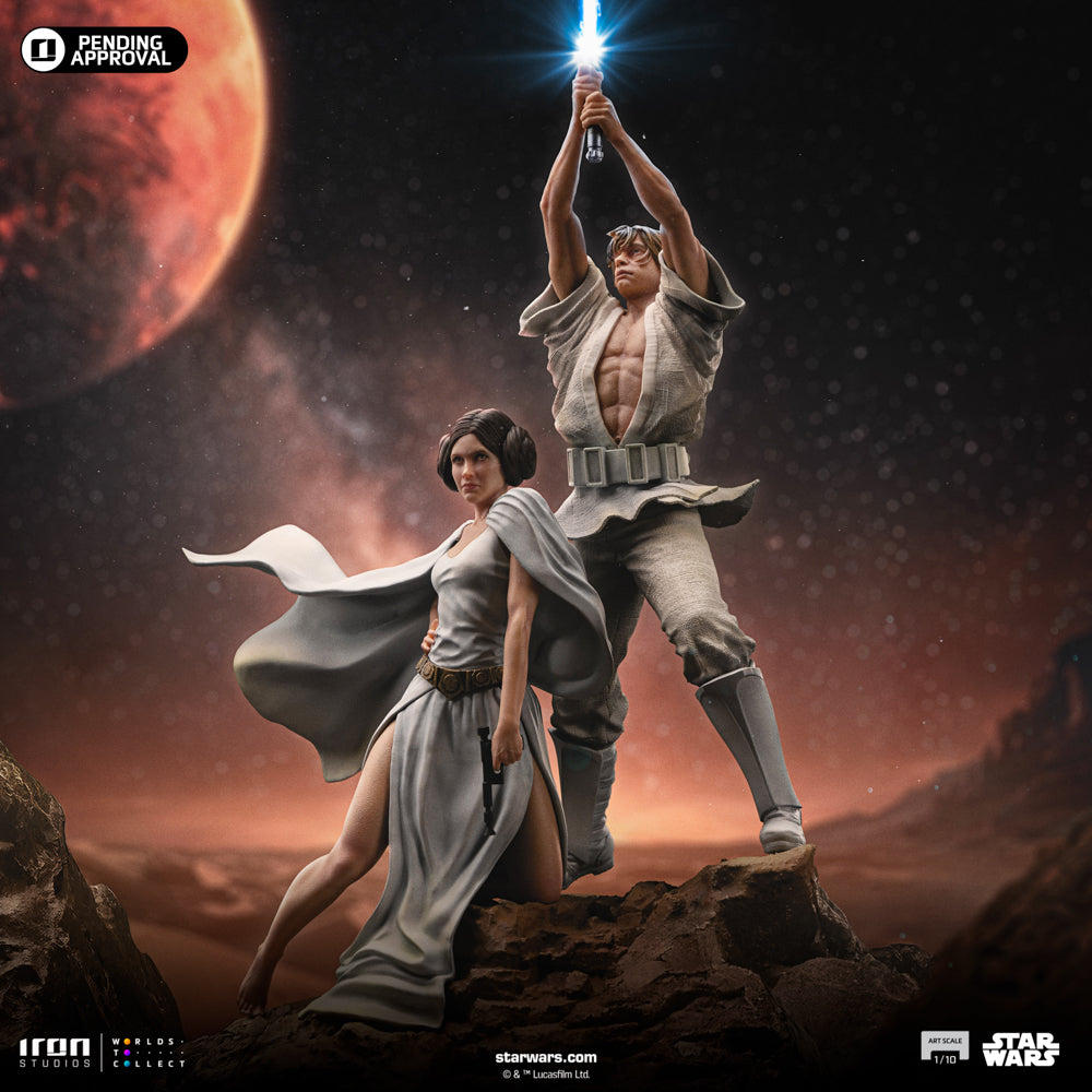 Estátua Luke and Leia Deluxe - Star Wars - Art Scale 1/10 - Iron Studios