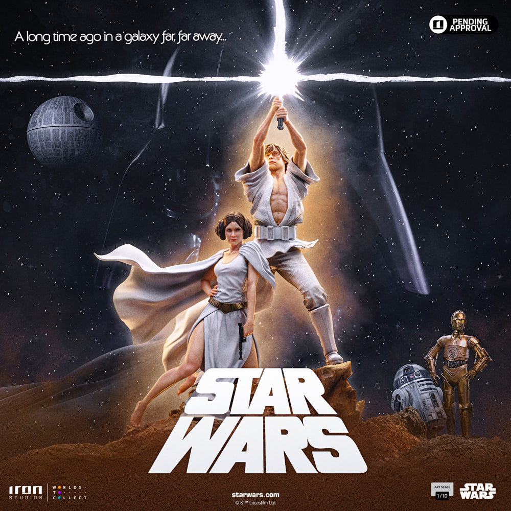 Luke Astorigin　ART POSTER 1/100　ポスター Estátua Luke and Leia Deluxe - Star Wars - Art Scale 1/10 - Iron