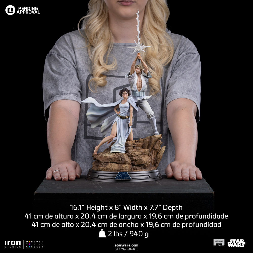 Estátua Luke and Leia Deluxe - Star Wars - Art Scale 1/10 - Iron Studios