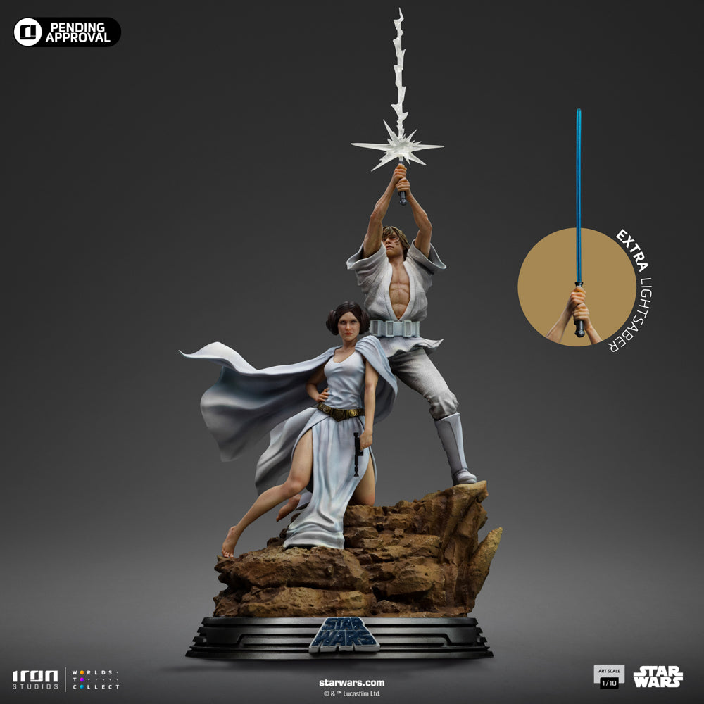 Estátua Luke and Leia Deluxe - Star Wars - Art Scale 1/10 - Iron Studios