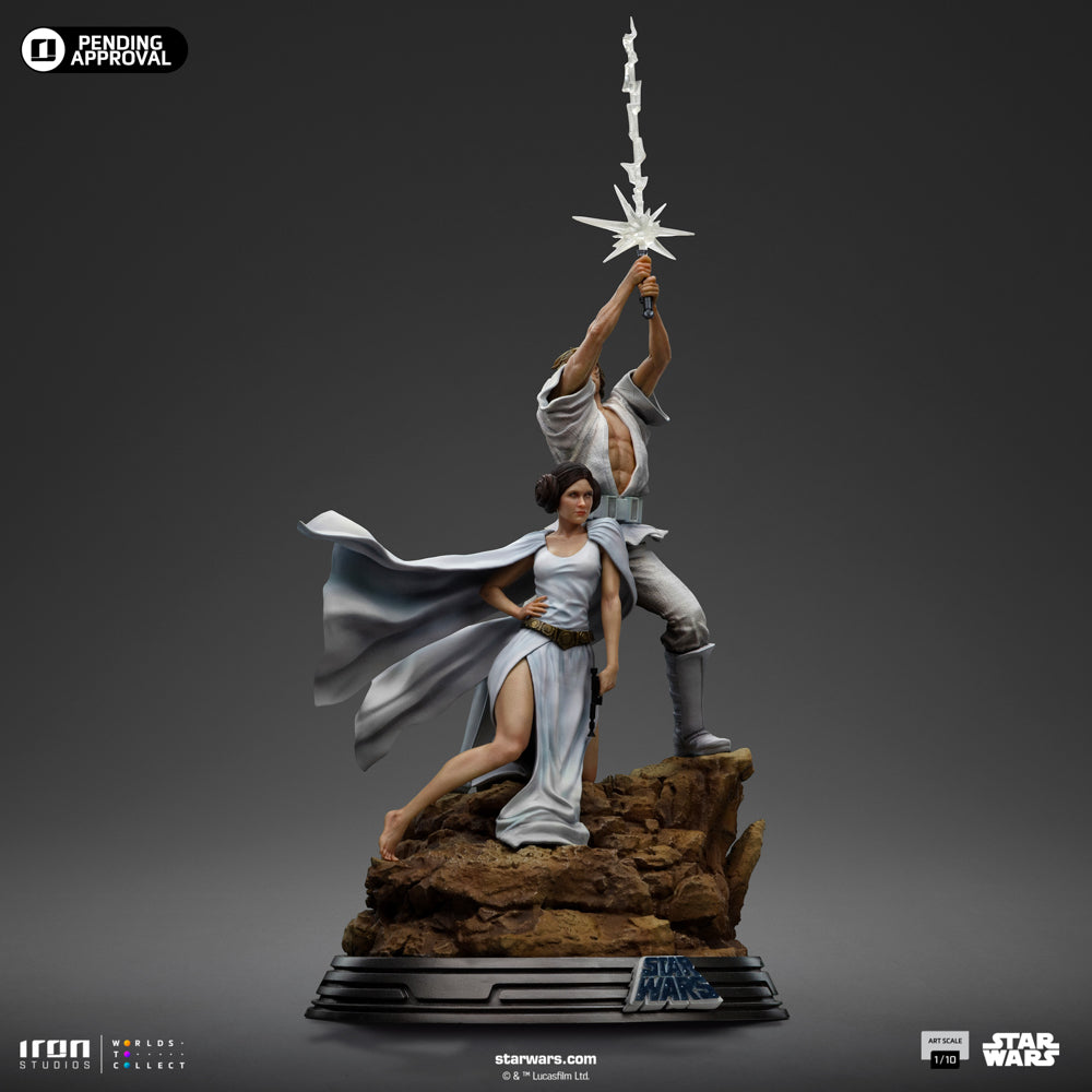 Estátua Luke and Leia Deluxe - Star Wars - Art Scale 1/10 - Iron Studios