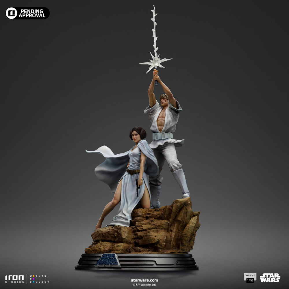 Estátua Luke and Leia Deluxe - Star Wars - Art Scale 1/10 - Iron Studios