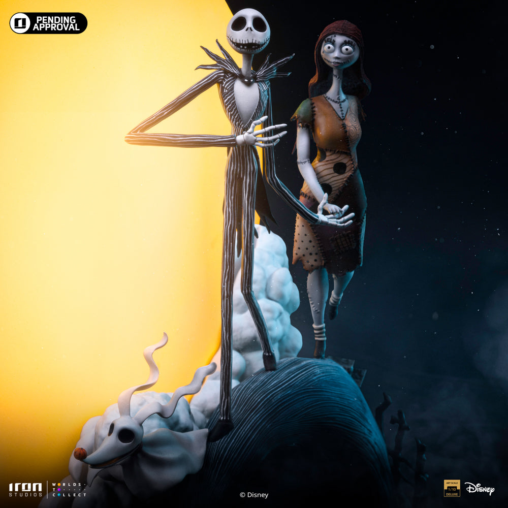 Estátua Jack and Sally  Deluxe - O Estranho Mundo de Jack - Art Scale 1/10 - Iron Studios