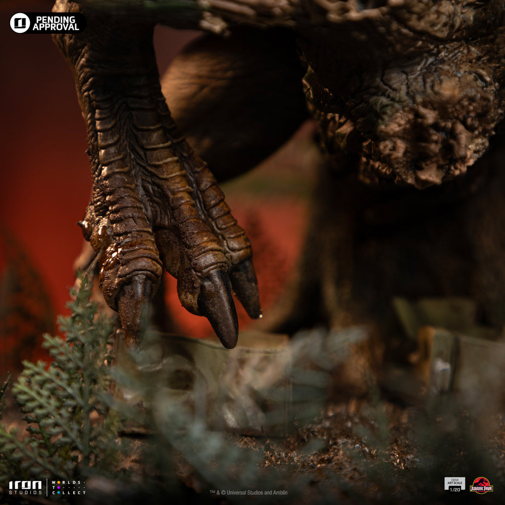 Estátua T-Rex Chase Scene - Jurassic Park - Demi Art Scale 1/20 - Iron Studios
