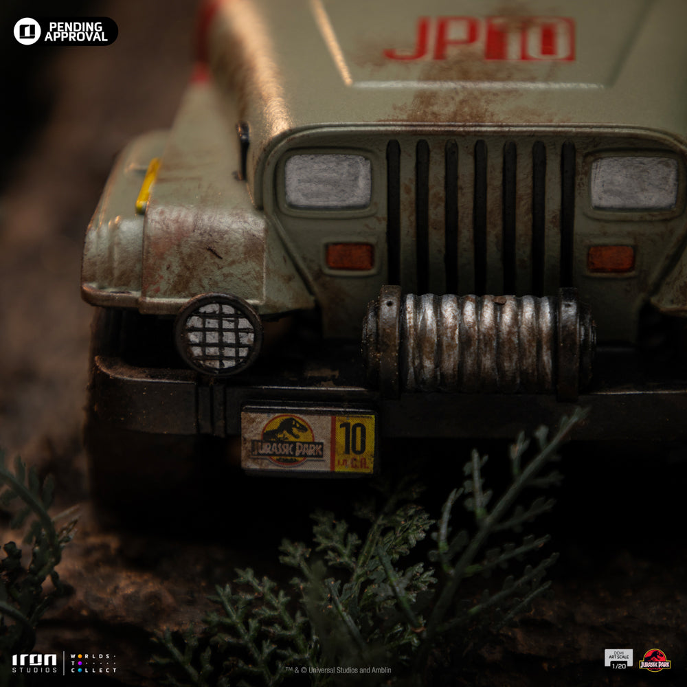Estátua T-Rex Chase Scene - Jurassic Park - Demi Art Scale 1/20 - Iron Studios