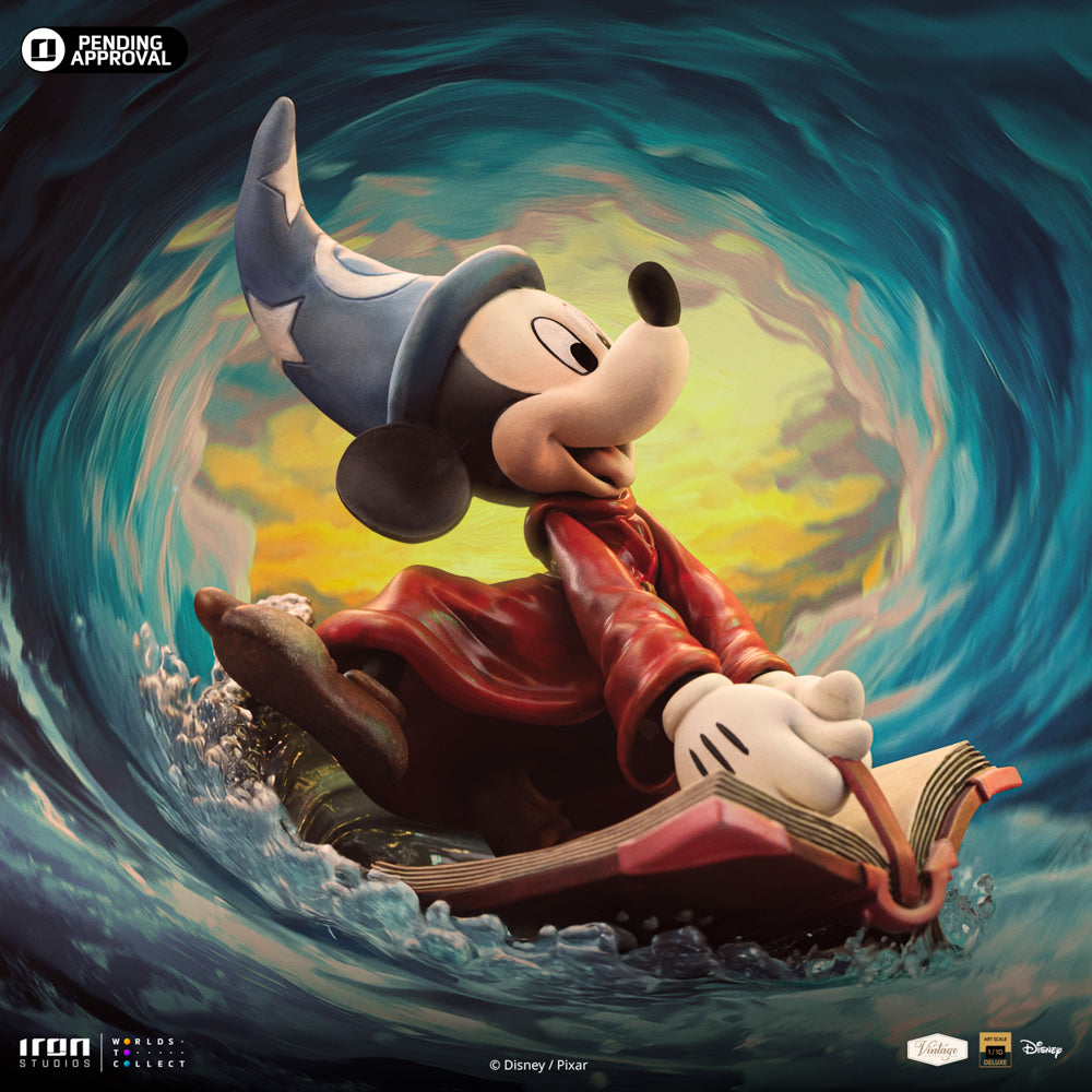 Estátua Sorcerer Mickey - Disney Classics - Vintage Collection - Iron Studios