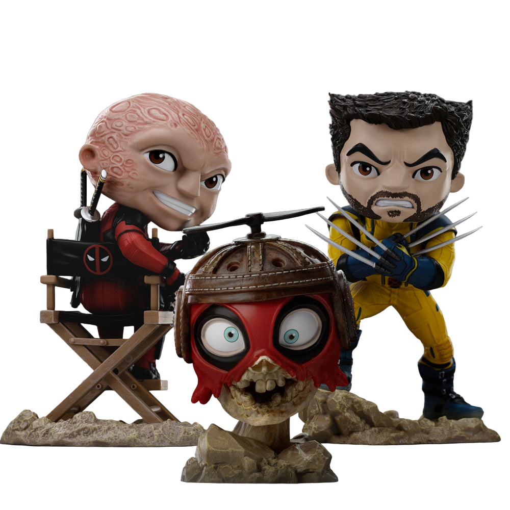 Estátua  Deadpool and Wolverine set (Unmasked) - MiniCo - Iron Studios