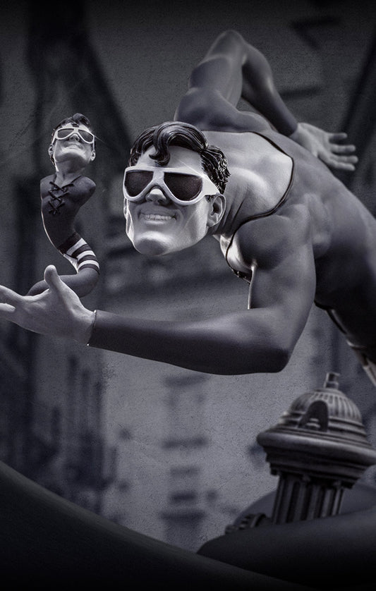 Estátua Plastic Man (B&W) Exclusive - DC Comics Series #9 - Art Scale 1/10 - Iron Studios
