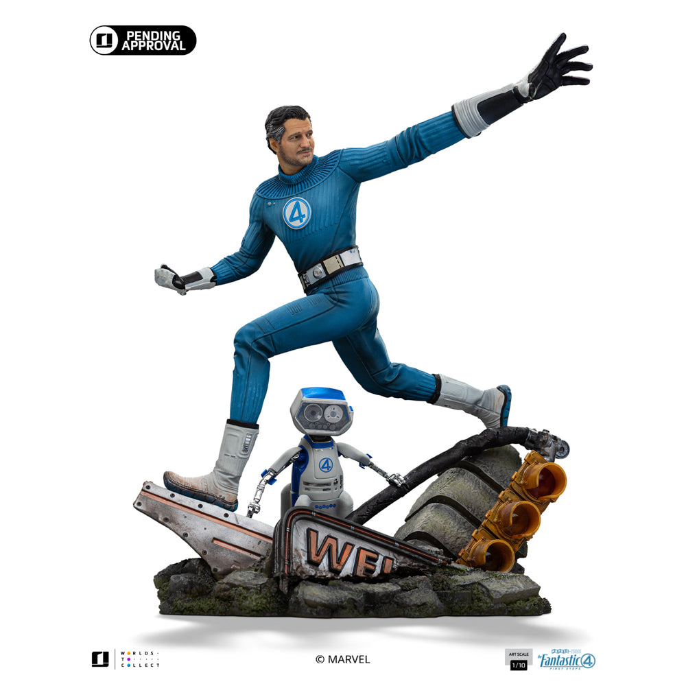 Estátua Mr. Fantastic and H.E.R.B.I.E  1/10 - Quarteto Fantástico - Art Scale 1/10 - Iron Studios