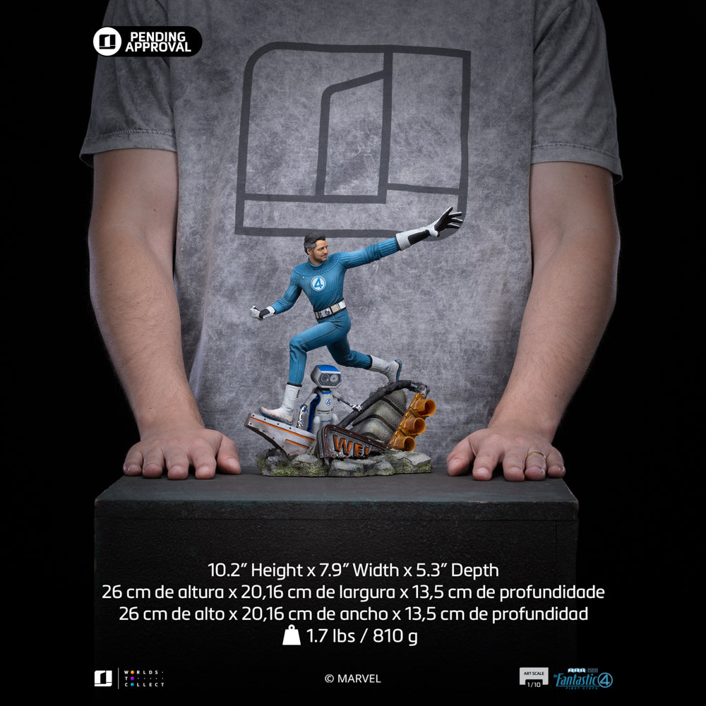 Estátua Mr. Fantastic and H.E.R.B.I.E  1/10 - Quarteto Fantástico - Art Scale 1/10 - Iron Studios