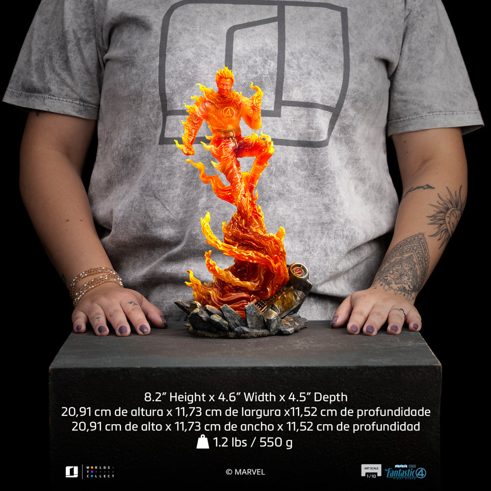 Estátua Tocha Humana - Quarteto Fantástico - Art Scale 1/10 - Iron Studios