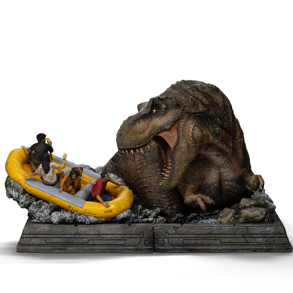 Estátua T-Rex River Scene - Jurassic World Rebirth - Demi Scale 1/20 - Iron Studios