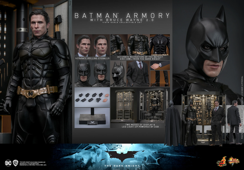 Figura Batman Armory com Bruce Wayne (2.0) - BATMAN THE DARK KNIGHT - 1/6 Scale - Hot Toys