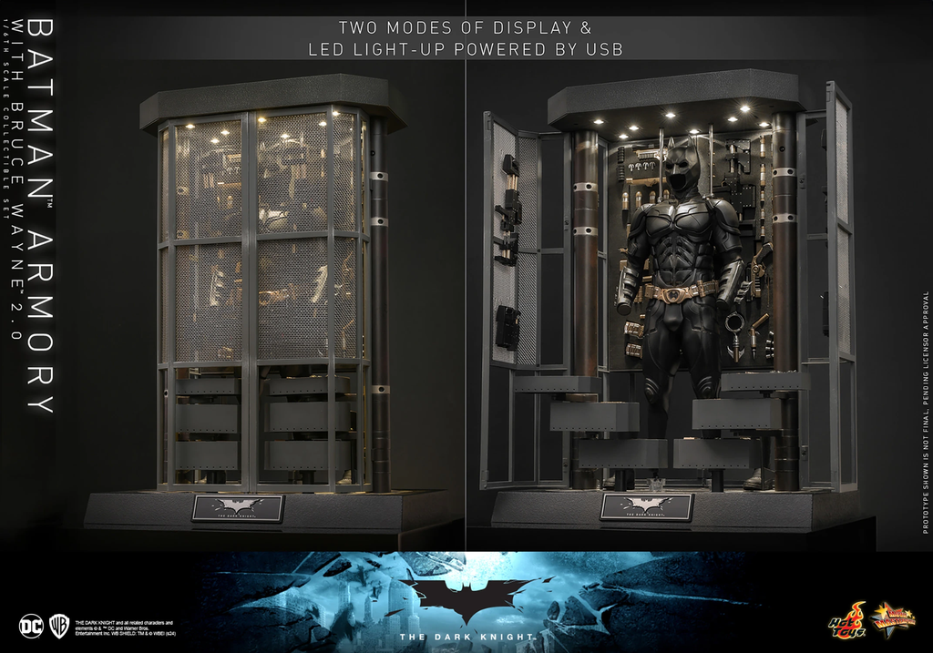 Figura Batman Armory com Bruce Wayne (2.0) - BATMAN THE DARK KNIGHT - 1/6 Scale - Hot Toys