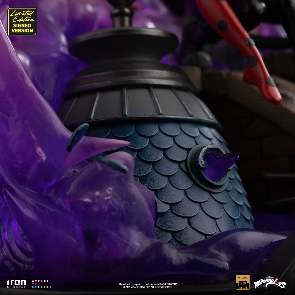 Estátua Ladybug and Cat Noir - Miraculous 10th Anniversary Signed Edition - Deluxe Art Scale 1/10 - Iron Studios