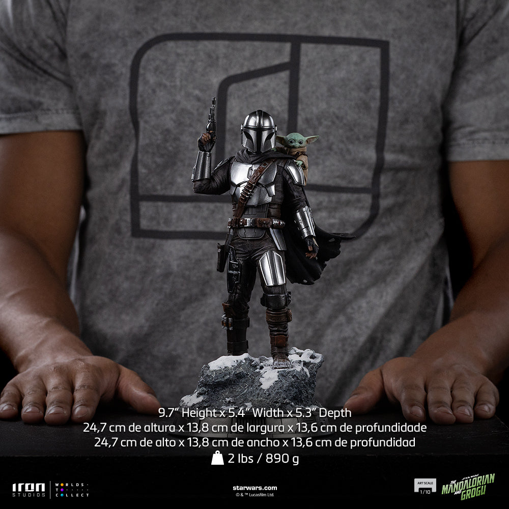 Estátua Mandalorian and Grogu - The Mandalorian and Grogu Movie - Art Scale 1/10 - Iron Studios