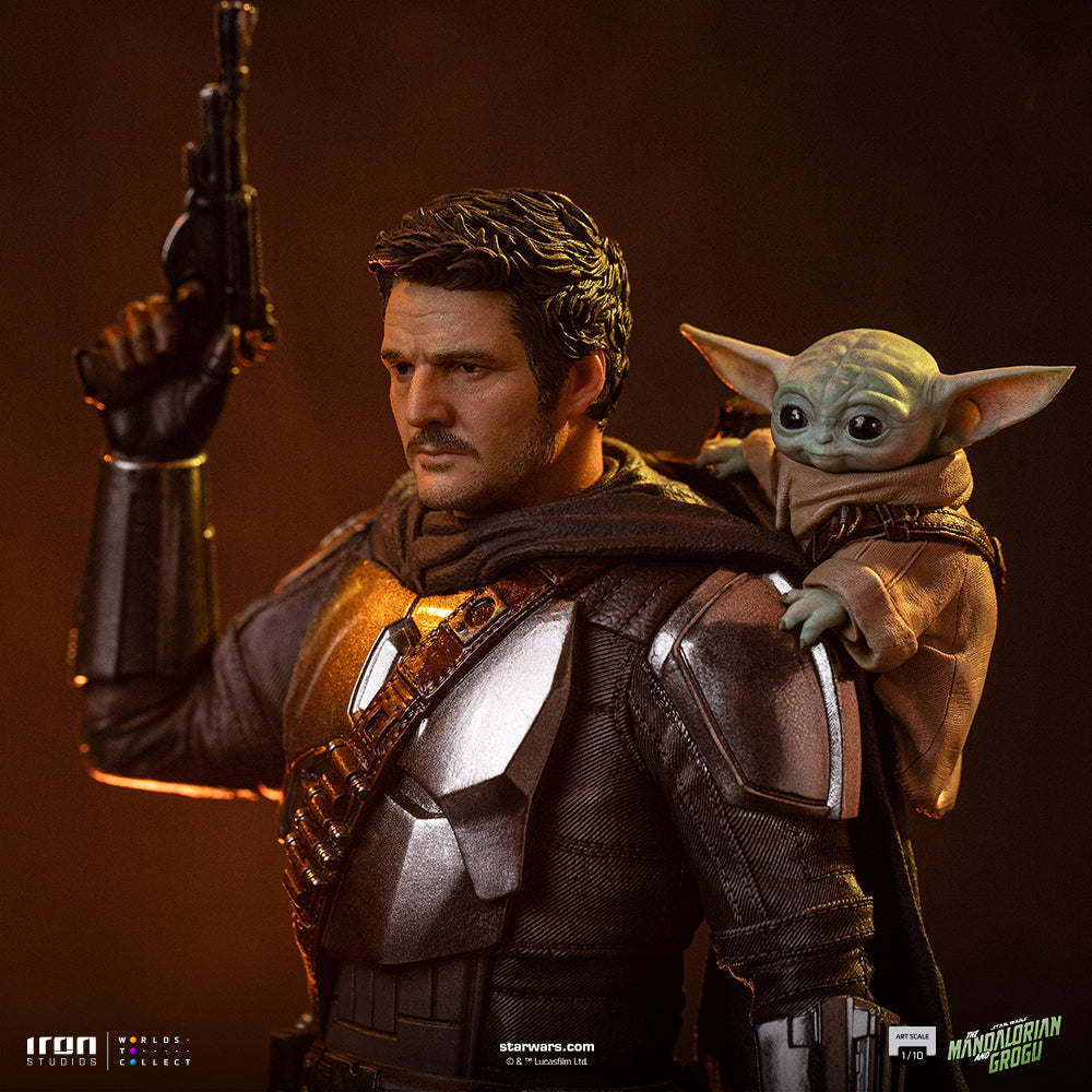 Estátua Mandalorian and Grogu - The Mandalorian and Grogu Movie - Art Scale 1/10 - Iron Studios